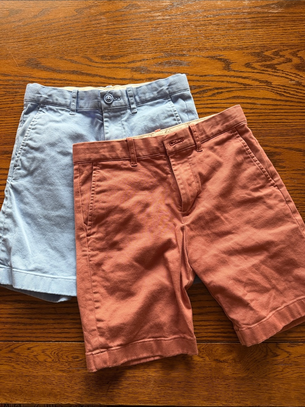 Crewcuts Cotton Chino Shorts - Light Blue & Dusty Rose